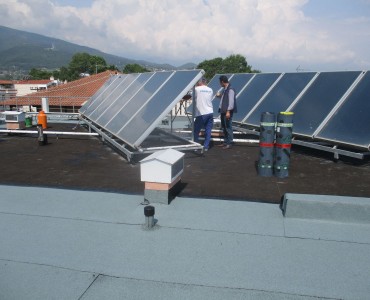 Thermal & water insulation on roof with Politerm Blu at Kronos hotel in Platamona-Pierias
